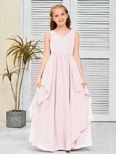 This Fantastic Chiffon Junior Bridesmaid Dress is designed with elegant chiffon fabric, which ensures it is lightweight and comfortable for young wearers. It is also made to be wrinkle-resistant, making it a great option for extended wear occasions like weddings or formal events. Orange Orchid, White Wisteria, Junior Bridesmaid Dress, Junior Bridesmaid Dresses, Junior Bridesmaid, Dress Purchase, Pink Candy, Chiffon Fabric, Pink Brown