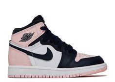 Air Jordan 1 Retro High OG SE PS 'Bubble Gum' - Air Jordan - CU0449 641 - atmosphere/white/laser pink/obsidian Nike Air Jordan 1 Rosa, Womens Nike Jordan, Nike Air Jordans Hightops, Jordan 1 Mid Junior, Preppy Shoes Nike Jordons, Air Jordan 1 Farfetch, Air Jordans Dark Grey, High Heel Air Jordans, Cutest Air Jordans