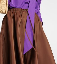 Find VALENTINO Pleated Silk Midi Skirt on Editorialist. Made in Italy. Material: 100% silk. Drawstring waist. Designer color name: Chestnut Cream. Care instructions: dry clean. Chestnut Cream, Silk Midi Skirt, Together We Can, Color Names, Valentino Garavani, Chestnut, Drawstring Waist, Midi Skirt, Color Design