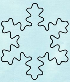 a snowflake made out of thin black lines on a light blue paper background