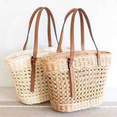 Elena Handbags Straw Basket Tote Bag Los Angeles Fashion, Basket Tote, Straw Basket, Straw Handbags, Woven Tote Bag, Los Angeles Style, Pretty Bags, Basket Bag, Straw Bag