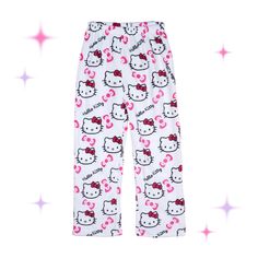 Get Cozy With These Cute Hello Kitty Pajama Pants! Featuring A Fun All-Over Hello Kitty Print On A White Background, These Pants Are Perfect For Lounging Or Sleeping. The Elastic Waistband Ensures A Comfortable Fit. - Material: Soft, Cozy Fabric - Design: All-Over Hello Kitty Print - Waistband: Elastic For Comfort Ideal For Hello Kitty Fans And Anyone Who Loves Comfy Sleepwear! White Hello Kitty Pajama Pants, Cute Cotton Sleepwear, Cute Sleepwear With Elastic Waistband For Loungewear, Cute Pink Sleepwear Long Pants, Cute Pink Sleepwear With Long Pants, Cute Long Pants Sleepwear For Loungewear, Playful Hello Kitty Print Sleepwear For Pajama Party, Cute Hello Kitty Print Bottoms, Cute Long Pants Sleepwear For Sleepovers