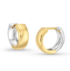 Elevate your style with our Two Tone Gold Huggie Earrings, featuring 14 karat yellow and white gold that adds a touch of contrast and dimension to any look. Perfect for hugging the earlobe snugly, these huggie earrings offer comfort and style in equal measure, making them ideal for daily wear. Measure approximately 0.39 inches. Modern White Gold Tarnish Resistant Huggie Earrings, Modern White Gold Tarnish-resistant Huggie Earrings, Modern Tarnish Resistant White Gold Huggie Earrings, Modern Tarnish-resistant White Gold Huggie Earrings, Formal White Gold Huggie Earrings, 14k White Gold Huggie Hoop Earrings, White Gold Matching Huggie Earrings, Formal Hypoallergenic White Gold Huggie Earrings, Formal Diamond Huggie Earrings