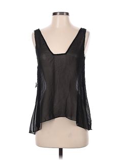 Assorted Brands Sleeveless Blouse Size: 2 Tops - used. No Fabric Content | Sleeveless Blouse: Black Tops - Size 2 Sheer Sleeveless Top For Night Out, Sheer Sleeveless Tank Top For Spring, Black Sleeveless Summer Blouse, Sleeveless Black Summer Blouse, Chic Sleeveless Sheer Top, Black Sheer Sleeveless Top, Sleeveless Black Beach Blouse, Black Sleeveless Blouse For The Beach, Sheer Sleeveless Camisole For The Beach