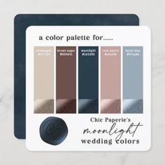 the color palette for chic pantone's moonlight wedding colors