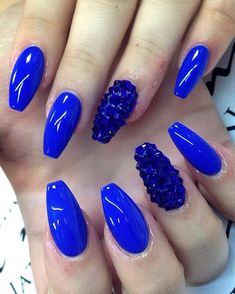 21+ Royal Blue Nail Art Designs, Ideas Design Trends Premium PSD, Vector Downloads Nails Gold Accent, Royal Blue Nails Designs, Nail Art Bleu, Kids Nail Designs, Blue Nail Art Designs, Blue Gel Nails, Royal Blue Nails