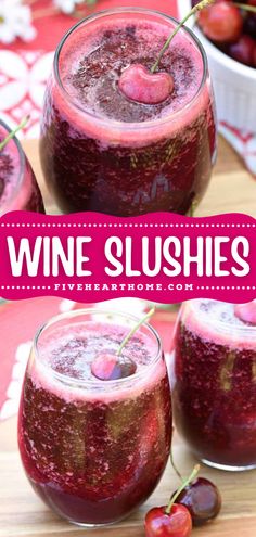 Looking for easy summer cocktails? Learn how to make Wine Slushies! You'll be enjoying this summer drink idea all season long. Flavored with cherry vanilla, this frozen mixed drink with Moscato is a refreshing way to cool off! Save this slushie recipe! Wine Slushie Recipe, How To Make Wine, Wine Slushies, Day Cocktails, Wine Slushie, Slushie Recipe, Cocktail Drinks Alcoholic, Cherry Vanilla, Mixed Drinks Alcohol