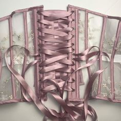 Pink Haute Couture, Corset Ribbon, Violet Harmon, Beautiful Corset, Pattern Composition, Sheer Corset, Hot Lingerie