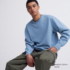 Sweat Long Sleeve Shirt | UNIQLO US Sweatshirt Details, Design Minimal, Styling Ideas, Sleeve Designs, Uniqlo, Unisex Sweatshirt, Long Sleeve Shirt, New Collection, Mens Sweatshirts