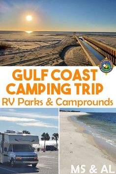 the cover of gulf coast camping trip rv parks and campgrounds by ms & al