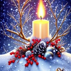 Festive Candle Paint by Numbers Festival Themed Party, Decor Baie, Painted Candles, Christmas Scenes, Diy Frame, Christmas Paintings, Christmas Candles, Printed Linen, Paint Kit