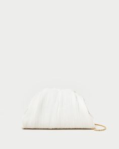 Color: Pearl Luxury White Clutch With Chain Strap, Elegant Pouch Clutch With Chain Strap, White Evening Pouch Clutch, White Evening Clutch Pouch, White Pouch Clutch For Evening, White Clutch Evening Bag With Chain Strap, White Pouch Clutch For Events, White Evening Bag, Bridal Handbags