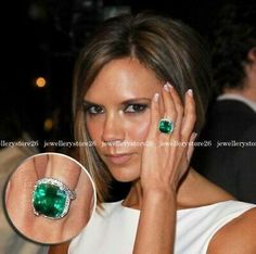 Right Hand Rings For Women Diamond, Famous Engagement Rings, Large Engagement Rings, Celebrity Engagement Rings, Diamond Color Grade, Green Cushions, Right Hand Rings, Cushion Diamond, Inspirational Celebrities