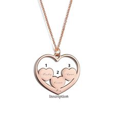 This beautiful piece comes with 3 heart shape charm, each with a name to match. Treat her to an adorable mom necklace and help keep thoughts of her children close to her heart. Mother deserves the best!Chain Type: O-chainMaterial: Copper Personalized Jewelry For Valentine's Day Keepsake, Personalized Valentine's Day Jewelry, Personalized Heart Pendant Jewelry With Name, Personalized Heart Jewelry For Personalized Gift, Heart-shaped Personalized Jewelry, Personalized Heart Cut Necklace For Keepsake, Customizable Heart Pendant Jewelry For Mother's Day, Customizable Heart Pendant Jewelry For Mom, Personalized Heart Cut Jewelry For Keepsake