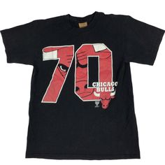 Vintage 90s Chicago Bulls NBA T-shirt. Made in the USA. Nutmeg. Large from graphic Measures as a small. 19 inches pit to pit, 27 inches long. No rips, tears, or stains. Slightly faded. Smoke and pet. Free home. Vintage NBA. 70 wins. Chicago Bulls. 90s. USA made. Retro Sports T-shirt With Graphic Print, Casual Basketball T-shirt With Screen Print, Throwback Crew Neck Fan Merchandise Tops, 90s Style Letter Print Top For Fans, 90s Letter Print Top For Fan Merchandise, 90s Style Tops With Letter Print For Fans, Throwback Black Short Sleeve Top, 90s Style Logo Print Fan Merchandise Tops, 90s Logo Print Tops For Fans