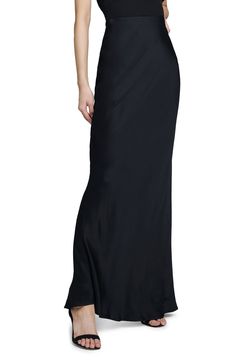 This supple satin maxi skirt is understated and elevated with a soft sheen and a comfy concealed-elastic waist. Concealed-elastic waist 55% rayon, 45% viscose Dry clean Imported Chic Full-length Silk Maxi Skirt, Chic Full Length Silk Maxi Skirt, Silk Long Skirt With Bias Cut, Silk Maxi Skirt With Bias Cut, Silk Long Skirt For Night Out, Silk Floor-length Bias Cut Maxi Skirt, Silk Bias Cut Maxi Skirt, Silk Bias-cut Maxi Skirt, Silk Bias Cut Floor-length Maxi Skirt