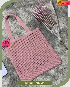 Simple Knitted Hollow Shoulder Bag Summer Knitted Shoulder Bag For Shopping, Trendy Knitted Shoulder Bag For Shopping, Casual Square Crochet Bag For Shopping, Casual Square Knitted Shoulder Bag, Casual Knitted Square Shoulder Bag, Casual Pink Knitted Bag, Casual Crochet Shoulder Bag For Shopping, Spring Knitted Shopping Bags, Casual Crochet Bag For Everyday Winter Use