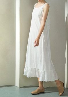 "100% Premium quality cotton slip, cling free, soft, comfortable and no itch. An exquisite accessory for your wardrobe, this soft and light slip can be worn to layer under any sheer caftans, tunics, dresses (as shown in the picture), traveling, and just as a lovely night dress at home. -100% cotton -Ankle length -Eyelet hem -Slightly A-line shaped -The last two pictures are for reference of the slip's length underneath a maxi dress. Please provide your full bust measurement ( measured around the Senator Amidala, Dress Extender Slip, Slip Dress Long, Slip Dress Maxi, Slip Extender, Cotton Slip Dress, Clothes Stores, Cotton Night Dress, Dress Extender