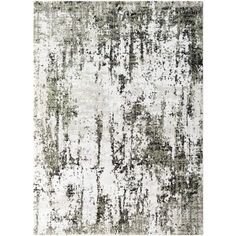 an abstract rug with grey and white colors