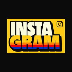 the instagramgramm logo is shown in yellow and blue on a black background