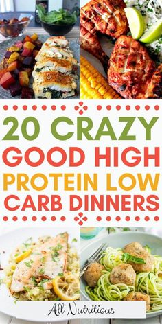 High Protein Low Carb Dinners, Protein Low Carb Meals, High Protein Low Carb Dinner, High Protein Low Carb Meals, Low Carb Dishes, High Protein Dinners, Low Carb Dinner Ideas, Protein Dinners