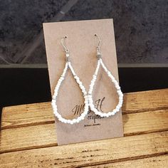 Shirley White Teardrop Earrings Earring Pins, Jewelry Wire, North Texas, Cz Stud Earrings, Lightweight Earrings, Bead Stringing, Sterling Silver Hoops, Light Weight Earrings, Cuff Earrings