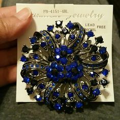 Royal Blue Pin Picture Jewelry, Blue Pin, Jewelry Picture, Brooches, Women Shopping, Blue