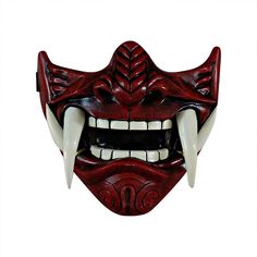 PRICES MAY VARY. 👹👹High-quality Material: Our Samurai Mask is made of durable and lightweight PP material, ensuring long-lasting use and comfortable wearing experience. 👹👹 Adjustable Elastic Band: The elastic band design allows for flexible adjustment of the face cover to fit different head sizes, ensuring a secure and comfortable fit. 👹👹Authentic Japanese Design: This Oni Mask features a classic Japanese design with white fangs, symbolizing protection against evil spirits and creating a t Masque Hannya, Mascara Oni, Japanese Hannya Mask, Japanese Demon Mask, Oni Samurai, Ronin Samurai, Oni Demon, Hannya Mask, Japanese Oni