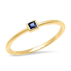 The ideal delicate pinky ring to add to your collection, our 14K Blue Sapphire Princess Cut Pinky Ring fits seamlessly with any ring combo. Featuring a single sparkling princess cut blue sapphire, you'll end up wearing this classic ring daily.Stack our Blue Sapphire Princess Cut Pinky Ring with any of our other colors! 0.06 carats SBR84-YG-BS All sales are final. Fine Jewelry Princess Cut Stackable Promise Rings, Fine Jewelry Stackable Princess Cut Promise Rings, 14k Gold Asscher Cut Sapphire Promise Ring, 14k Gold Sapphire Ring With Asscher Cut For Promise, 14k Gold Sapphire Ring For Promise With Asscher Cut, Square Cut Sapphire Promise Ring, Sapphire Promise Ring Princess Cut, Sapphire Princess Cut Promise Ring, Sapphire Princess Cut Ring For Promise