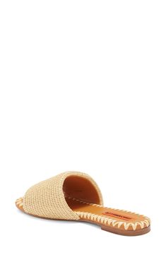 Woven raffia creates a boho-cool aesthetic on a slide sandal that will complement your weekend-ready looks. Synthetic and cotton upper and lining/rubber sole Imported Woven Raffia, Sandal Women, Slide Sandals, Rubber Sole, Womens Sandals, Nordstrom, Sandals