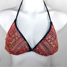 Nwot- Never Worn Urban Outfitters Multi-Color Bead And Embroidery String Bikini Swimsuit Top No Size Tag - Estimate Large Multi-Color Embroidery And Bohemian Design With Seed Beading Throughout Both Measure 9” Wide By 9” (Top Of Triangle To Strap) Padded Cups (Measurements Are Flat Lay And Approximate) Offers Welcome Smoke/Pet Free Seed Beading, Bohemian Design, Swimsuit Tops, String Bikinis, Beading, Urban Outfitters, Multi Color, Design