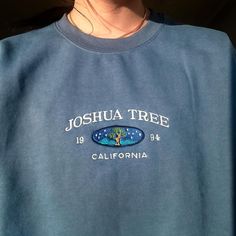 *SIZES ARE UNISEX* -I'd suggest your usual size for a more fitted look, or sizing up for a more relaxed fit. *these sweatshirts are extra comfy when oversized 🌲 "Joshua Tree California  Est 1994" embroidered on a comfy cute vintage-style crewneck. A sturdy and warm sweatshirt bound to keep you warm in the colder months. A pre-shrunk, classic fit sweater that's made with air-jet spun yarn for a soft feel and reduced pilling. Your new favorite sweatshirt! * 50% cotton, 50% polyester * Pre-shrunk Casual Sweatshirt With Custom Embroidery Relaxed Fit, Casual Relaxed Fit Sweatshirt With Custom Embroidery, Vintage National Park, Joshua Tree California, Unique Nature, Natural Gifts, Limassol, California State, Joshua Tree