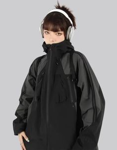 Cargo Jacket Women Asian Techwear, Tech Wear Women, Cargo Jacket Women, Techwear Girl, Techwear Ninja, Black Cargo Jacket, Casual Techwear, Techwear Cyberpunk, Techwear Jacket