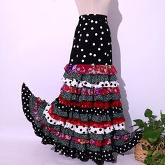 "Gorgeous flamenco dance skirt made of knitted fabric, adjustable to the waist and hip. Ideal for rehearsal and shows. Please bear in mind that the items are handmade-to-order and by assignment following the customer's instructions. If you need help taking your measurements, please have a look at this video: https://www.youtube.com/watch?v=jvGEVbgIXPU ------------------------------------------ Exchange and Return Policy At Morena Luna, we take pride in providing our customers with made-to-measure products that are tailored specifically to your preferences and requirements. Each product is meticulously crafted to meet your unique specifications, ensuring the highest level of quality and satisfaction. As a result of this personalised approach, we regret to inform you that we are unable to ac Red Ruffled Skirt For Dance, Fitted Multicolor Skirt With Attached Cancan, Red Bohemian Skirt For Dance, Fitted Polka Dot Long Skirt, Fitted Long Skirt In Polka Dot, Fitted Belly Dance Skirt With Ruffles, Flamenco Dress Pattern, Flamenco Dress, Flamenco Dancing