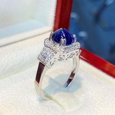 BRAND-NEW!! ONE OF A KIND, HANDCRAFTED RING. EXTREMELY STUNNING! 2.37 total carats Certified HEATED, CEYLON BLUE SAPPHIRE ring. This ring offers an important statement of who you are with a 1.95 carats, VIVID ROYAL BLUE, transparent SAPPHIRE. Accentuating the sapphire are the 36 F/VS, and sparkling natural diamonds! Set in finest 18K Solid White Gold ring! THE ITEM YOU SEE IN THE PICTURES IS THE EXACT ITEM YOU WILL GET! ONE OF A KIND, NO DUPLICATES OR TWINS SUGGESTED RETAIL VALUE: $6,500 BLUE SA Vintage Gold Engagement Rings, Ceylon Blue Sapphire, Blue Sapphire Ring, Blue Sapphire Diamond, Handcrafted Rings, White Gold Engagement Rings, Blue Sapphire Rings, White Gold Ring, Sapphire Diamond