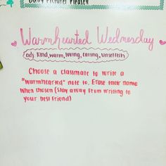 My students really surprised me with this, writing letters to classmates they aren't very close too and it definitely warmed my heart! ❤️ Whiteboard Inspiration, Whiteboard Prompts, Whiteboard Writing, Morning Writing, Whiteboard Ideas, Classroom Whiteboard, Whiteboard Messages, Daily Questions, Quick Writes