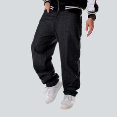 Make a statement this season with our stylish 2023 Autumn Collection of Streetwear Trend Hip-Hop Jeans for Men. Crafted with a distinctive medium-waist fit and baggy silhouette. these jeans are designed to stand out from the crowd. Stitched accents and zippered and buttoned closure add to its unique look. perfect for any occasion.Why You'll Fall In LoveThese city-inspired jeans offer a couture take on everlasting vibe. The mid-waist silhouette and baggy cut provide an effortlessly cool look. whi Winter Streetwear Pants With Five Pockets, Hip Hop Straight Leg Jeans For Streetwear, Baggy Hip Hop Jeans For Streetwear, Hip Hop Baggy Jeans For Streetwear, Baggy Hip-hop Jeans For Fall, Hip Hop Streetwear Pants With Straight Leg, Hip Hop Streetwear Jeans Full Length, Hip Hop Straight Leg Pants For Streetwear, Hip Hop Streetwear Full Length Jeans