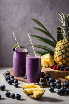 #recipe #smoothie #health #healthy #breakfast #fruit Blueberry Pineapple Smoothie, Easy Fruit Smoothie, Easy Fruit Smoothie Recipes, Milkshake Ideas, Fruit Smoothie Recipe, Carb Breakfast Ideas, Nutrient Dense Smoothie, Easy Recipes To Try, Fruit Combinations