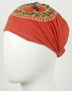 This fabulous orange hippie headband is vibrant, hand-made, and hand-embroidered cotton headgear. It has a lime green peace sign with embroidery in different colored threads to give it a characteristic hippie look. Collect it all together into a band on the forehead or spread to cover the head. With an elastic band at the back, there is no struggle with it slipping down or slide up. It`s a beautiful accessory for any occasion from festivals and events to casual days around the house! These uniqu Summer Hippie Bandana, Hippie Style Summer Bandana, One Size Hippie Bandana For Beach, Adjustable Cotton Bandana For Beach, Adjustable Cotton Bandana For The Beach, Bohemian Cotton Bandana For The Beach, Handmade Adjustable Cotton Bandana, Adjustable Handmade Cotton Bandana, Cotton Bandana For Festivals