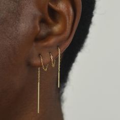 Boucle d'oreille chaîne forçat en or éthique recyclé 18 carats (750 millièmes) à enfiler. Vendue à l'unité. Longueur : 13.00 cmPoids d'or : 0,55 g 14k Yellow Gold Filled Threader Earrings, 14k Gold Filled Yellow Gold Threader Earrings, Yellow Gold Tarnish-resistant Threader Earrings As Gift, Yellow Gold Threader Earrings As A Gift, Yellow Gold Threader Earrings For Gift, Dainty Yellow Gold Hoop Earrings With Adjustable Chain, Gold Hoop Earrings With Cable Chain For Gift, Classic Yellow Gold Dangle Threader Earrings, Classic Yellow Gold Sterling Silver Threader Earrings