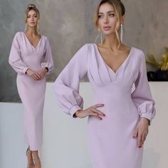 For a captivating and sophisticated look, our Dusty Pink Midi Pencil Dress is the perfect choice for any special occasion. Whether you're attending a wedding as a guest, celebrating at a homecoming or graduation, or dazzling at an evening event, this dress exudes timeless elegance and charm. With its flattering pencil silhouette and midi length, it strikes the perfect balance between chic and sophisticated. Transition seamlessly from day to night with this versatile dress, designed to make you f Elegant Long Sleeve Midi Dress, Elegant Bodycon V-neck Evening Dress, Chic Long Sleeve Bodycon Dress For Formal Events, Chic Long Sleeve Bodycon Dress For Formal Occasions, Elegant Fitted Long Sleeve Evening Dress, Elegant Fitted Long Sleeve Backless Dress, Elegant Bodycon Midi Dress For Party Season, Formal Long Sleeve Bodycon Dress For Fall, Formal Fall Long Sleeve Bodycon Dress