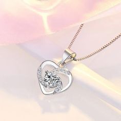 Vortex Heart Whirlpool Necklace Cubic Zirconia 925 Sterling Silver - Mounteen Crystal Jewelry Valentine's Day Gift For Her, Crystal Jewelry For Valentine's Day Gift, Crystal Jewelry For Valentine's Day Gift For Her, Valentine's Day Crystal Jewelry Gift For Her, Dazzling Heart-shaped Jewelry Gift, Dazzling Heart-shaped Jewelry For Gifts, Dazzling Heart Shaped Jewelry For Gifts, Elegant Heart Necklace With Sparkling Stones For Gift, Crystal Clavicle Chain Jewelry For Valentine's Day