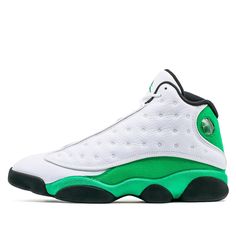 Inspired by Michael Jordan’s reputation for cat-like reflexes on the court, Tinker Hatfield adds an unconventional holographic eye and an outsole resembling a panther paw into the Air Jordan 13. Other details include carbon fiber plate and Zoom Air. \n Green Jordan Shoes With Rubber Sole For Sports, Sporty Green Jordan Shoes With Contrast Sole, Green High-top Sneakers With Rubber Sole For Light Sports, Green High-top Sneakers For Light Sports With Contrast Sole, Green High-top Sneakers With Contrast Sole For Light Sports, Green Custom Sneakers With Contrast Sole For Light Sports, Green Custom Sneakers For Light Sports With Contrast Sole, Custom Green Sneakers With Contrast Sole For Light Sports, White Custom Sneakers For Light Sports With Rubber Sole