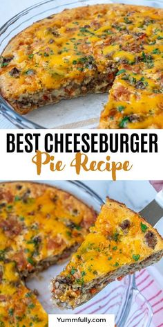 the best cheeseburger pie recipe is ready to be eaten