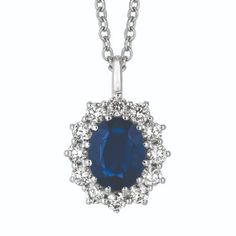 3.52 Carat Natural Diamond And Sapphire Necklace 14k White Gold 100% Natural Diamonds And Sapphire 3.52ct G-H Si 14k White Gold Prong Style 5.30 Gram 3/4 Inch In Height, 1/2 Inch In Width 12 Diamonds - 0.76ct, 1 Sapphire - 2.76ct 30 Days Money Back Guarantee Item Can Be Ordered In 14k White, Yellow Or Rose Gold Style # N5116ws79 Diamond And Sapphire Necklace, Gold Video, Diamond Necklace Pendant, Sapphire Diamond Necklace, Diamond Jewelry Store, Braided Necklace, Blue Pendant, Sapphire Necklace, Collar Jewelry