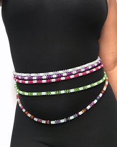 These belly chains are perfect for the summer with a bikini or a simple crop top! Show off all that hard work! Also great gift idea for the holidays. Made with beads of different colors and sizes. These waist beads have no open/closure. Simple step into these and pull them up (carefully)! Can be used as chain necklaces, hair accessories bracelets or waist chain. String is elastic; easy to slide on from the top or the bottom Cheap Beaded Waist Chain, Trendy Summer Party Body Jewelry, Adjustable Waist Chain For Summer Parties, Trendy Beach Body Jewelry With Chain, Summer Bohemian Beaded Body Jewelry, Beaded Body Chain For Summer Festivals, Adjustable Body Chain For Summer Beach, Summer Festival Beaded Body Chain, Adjustable Body Chain For Beach In Summer