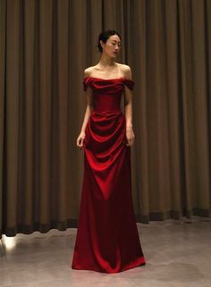 Evening Dresses A Line, Off Shoulder Dress A Line, Long Red Elegant Dress, Off Shoulder Prom Gown, Red Long Dress Prom, Off Shoulder Red Gown, Wine Gown Dress, Off The Shoulder Formal Dresses, Red Prom Dress Off The Shoulder