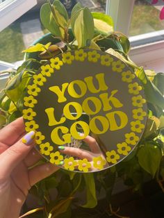 You Look Good Disc Mirror - PrintedWeird Mirror Paintings, Glass Quotes, Mini Mirror, Wavy Mirror, Mirror Collection, Big Mirror, Mirror House, Table Wall, Mirror Sign