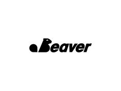 a black and white logo with the word beaver on it's left hand side