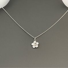 Sterling Silver Dainty Small Satin Plumeria Pendant With Italian Round Box Chain Necklace, Silver Necklace, Hawaii Necklace, Flower Necklace, Silver Chains, 925 Stamped Pendant Height: 12 Mm Pendant Finish: Satin Chain Gauge: .85 Mm Material: 925 Sterling Silver Jewllery Ideas Silver, Vintage Necklace Silver, Sterling Silver Flower Charm Necklace For Her, White Sterling Silver Charm Necklace With Flower Pendant, White Sterling Silver Flower Necklace For Mother's Day, White Sterling Silver Charm Necklace With Flower, White Sterling Silver Charm Necklaces With Flower Charm, Mother's Day White Sterling Silver Flower Necklace, Silver Flower-shaped Charm Necklace For Her